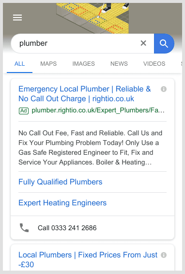 Google Ads Search Result